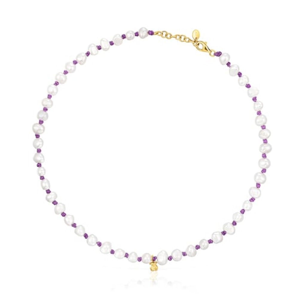 TOUS Lilac-colored nylon TOUS Joy Bits necklace with pearls | Westland Mall