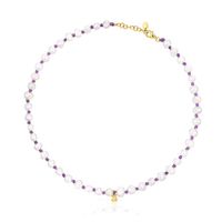 Lilac-colored nylon TOUS Joy Bits necklace with pearls