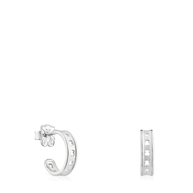 TOUS Silver TOUS Bear Row hoop earrings with silhouette | Plaza Del Caribe