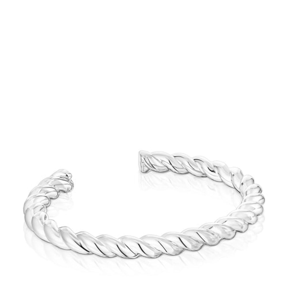 Pulsera rígida de plata Twisted