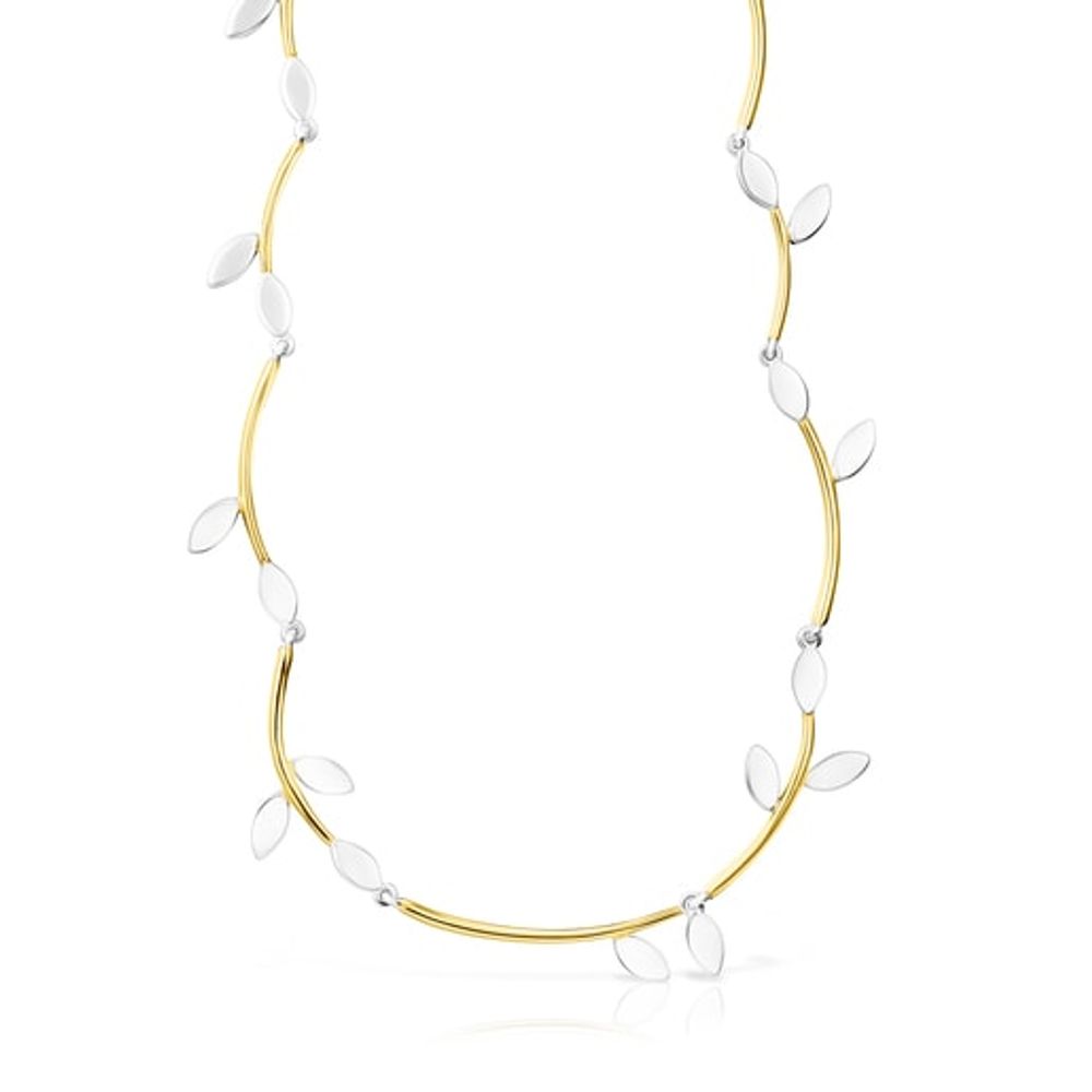 TOUS Silver Vermeil and Silver Real Mix Leaf Necklace | Plaza Las Americas