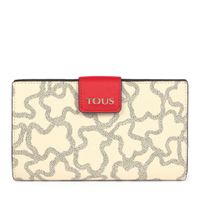 Medium Flat Kaos Icon Wallet in Multi Beige - Red