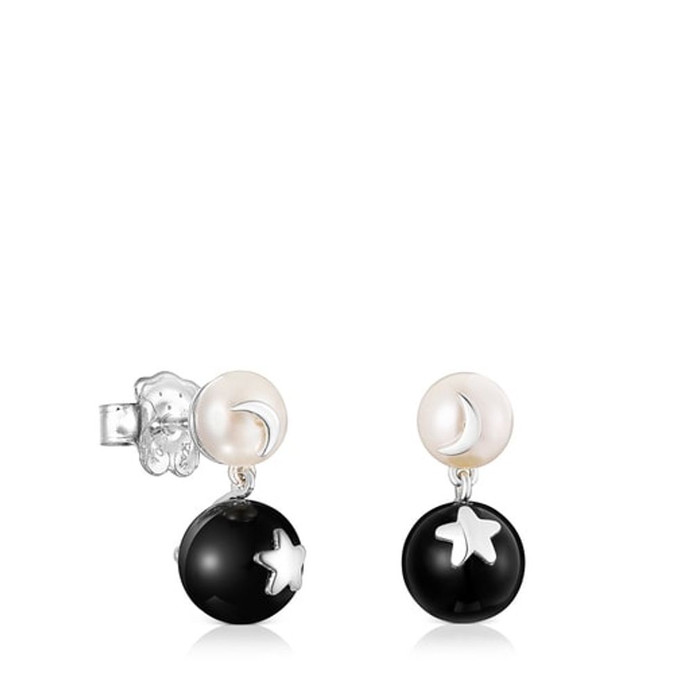 TOUS Magic Nature moon-star Earrings with pearl and onyx | Plaza Del Caribe