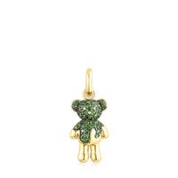 Silver vermeil TOUS Teddy Bear Splash Pendant with chrome diopside