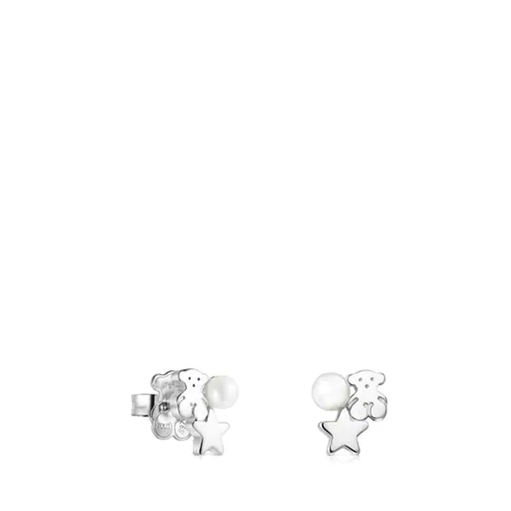 TOUS Nocturne Silver Earrings with Pearl | Plaza Las Americas