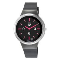 Steel Rond Connect Watch with gray silicone strap