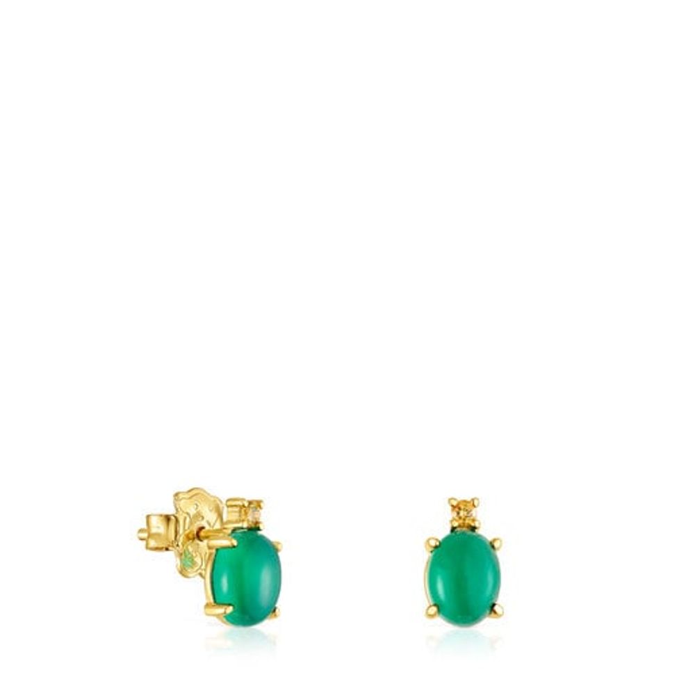 TOUS Silver vermeil Virtual Garden Earrings with chalcedony and citrine |  Westland Mall