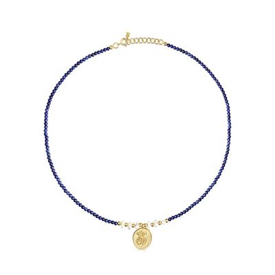 Collar camafeo con baño de oro 18 kt sobre plata, lapislazuli y perlas Oceaan