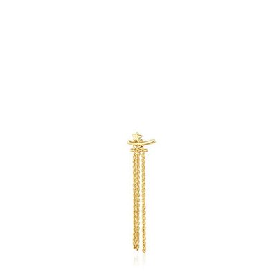 Gold TOUS Cool Joy Earring with three chains