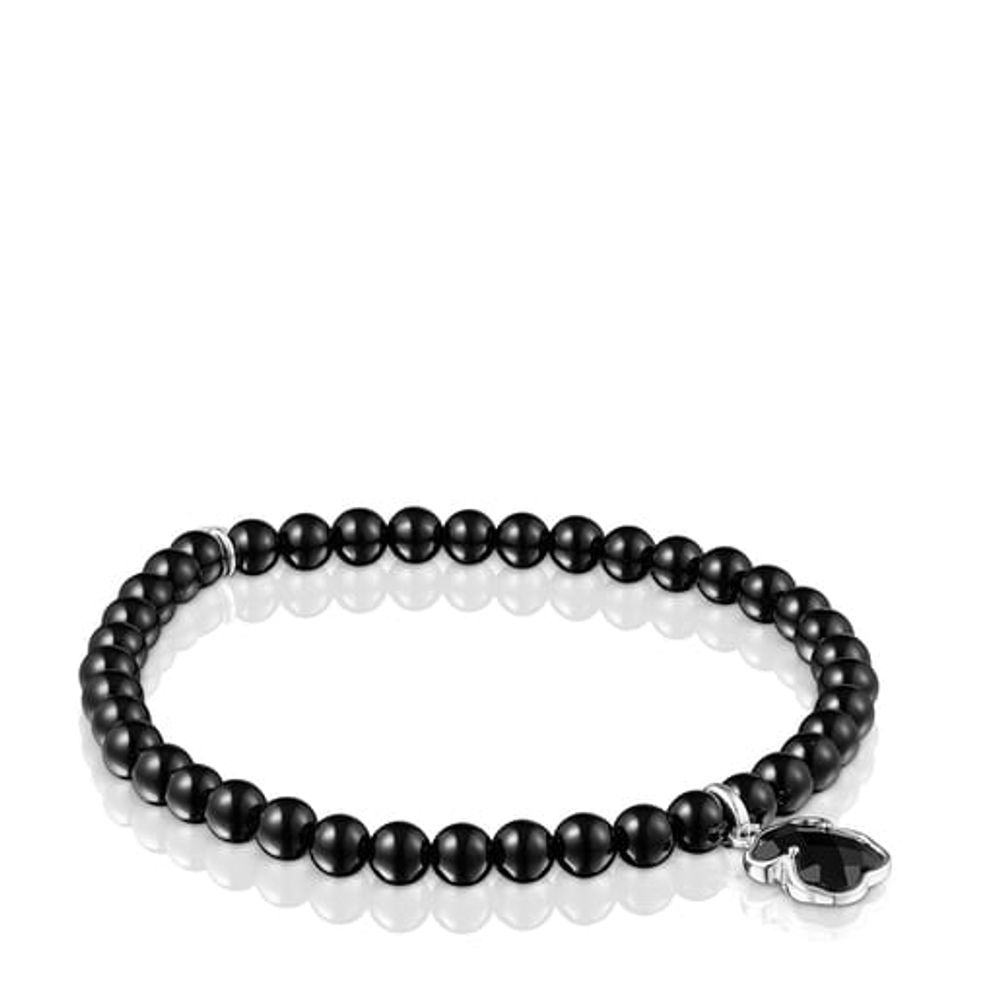 Silver and onyx TOUS Icon Color bracelet