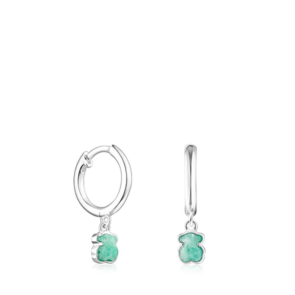 Silver and Amazonite Cool Color Earrings