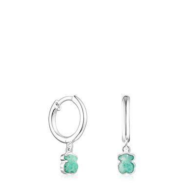 Silver and Amazonite Cool Color Earrings