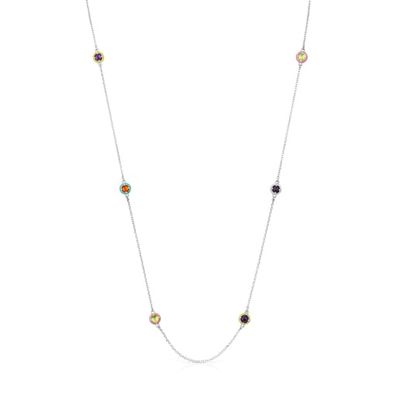 Silver TOUS Vibrant Colors Necklace with gemstones and enamel