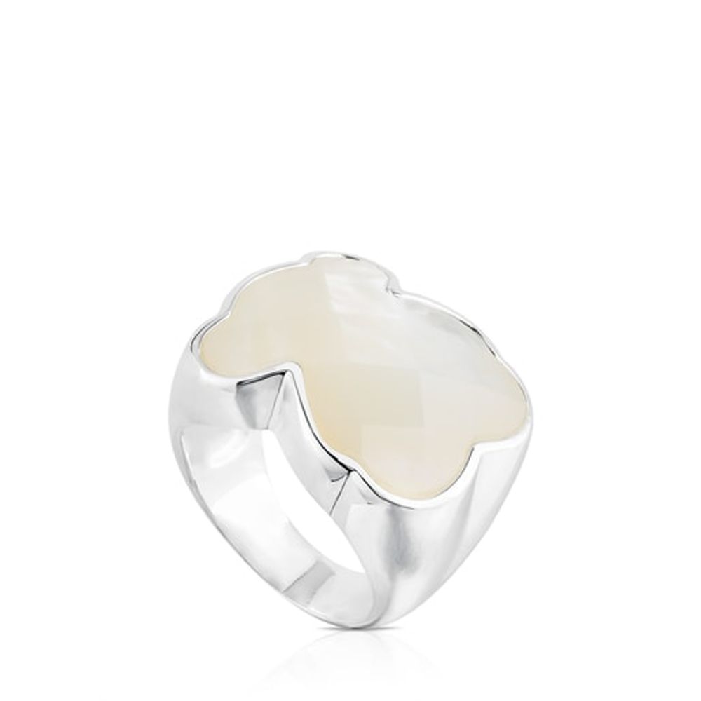 Silver TOUS Color Ring with faceted mother-of-pearl