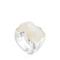 Silver TOUS Color Ring with faceted mother-of-pearl