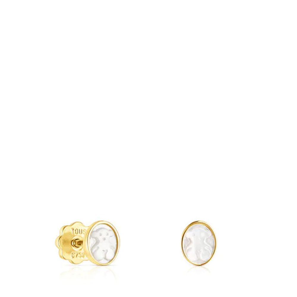 Gold Camee Earrings with Mother-of-Pearl