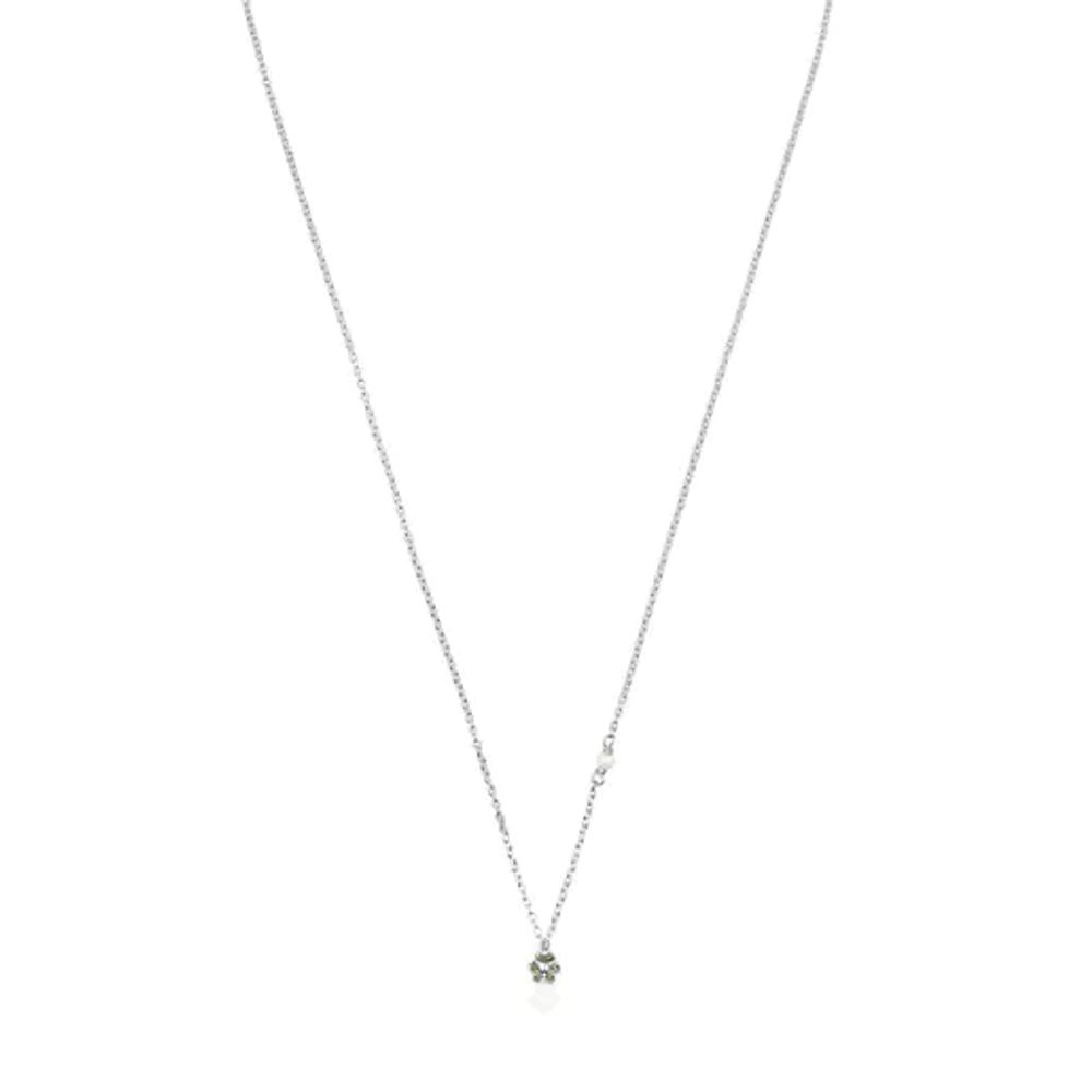 TOUS Silver TOUS New Motif Necklace with chrome diopside flower and pearl |  Plaza Las Americas