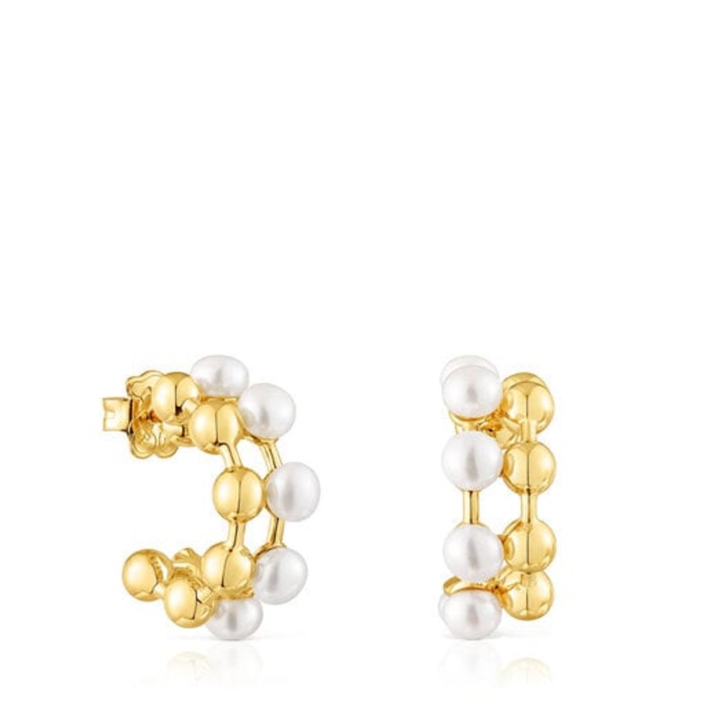 TOUS Silver vermeil Gloss Double earrings with cultured pearls | Westland  Mall