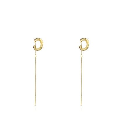 Silver vermeil TOUS Straight Earcuff earrings with gemstones