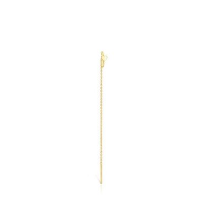 Gold TOUS Cool Joy heart charm Earring with chain