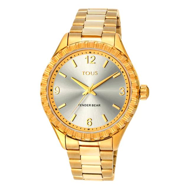 TOUS Gold-colored IP steel Tender Bear Watch with embossed bears | Westland  Mall