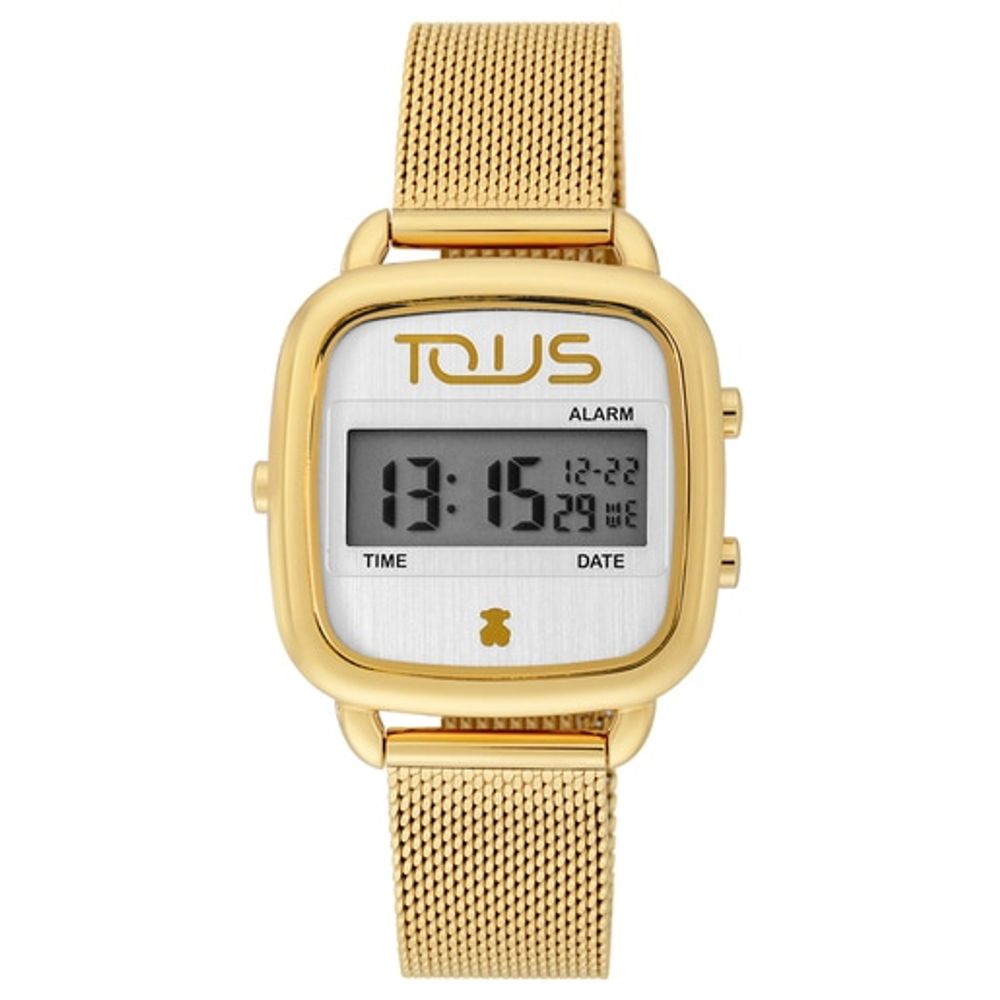 Gold-colored IP Steel D-Logo digital Watch