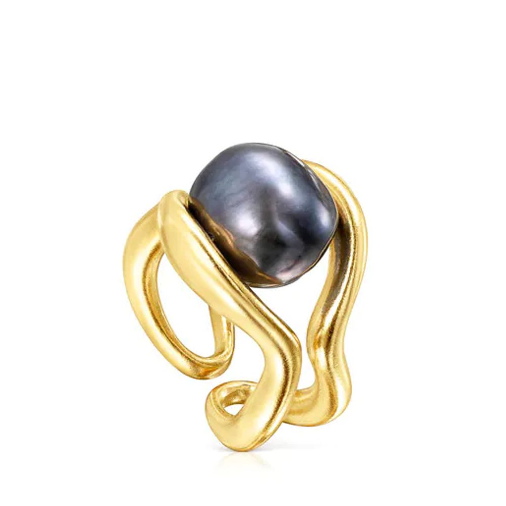 TOUS Silver vermeil Hav double Ring with gray pearl | Westland Mall
