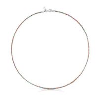 Multicolored braided thread Necklace with silver clasp Efecttous