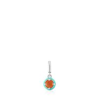 Silver TOUS Vibrant Colors Pendant with carnelian and blue enamel