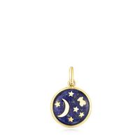 Magic Nature disc moon Pendant with lapis lazuli