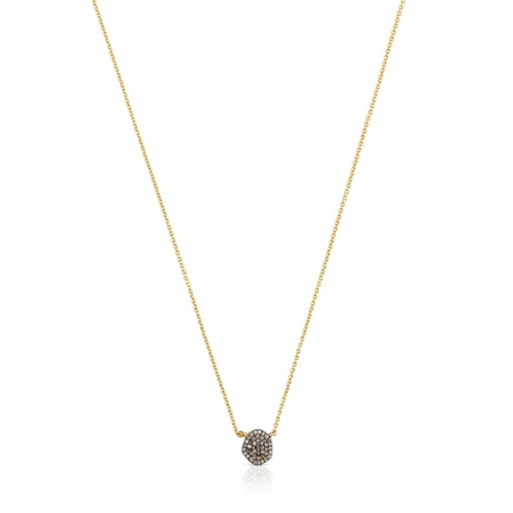 TOUS Silver Vermeil Nenufar Necklace with Diamonds | Plaza Las Americas