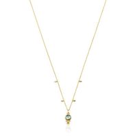 Gold Virtual Garden Necklace with labradorite and gemstones