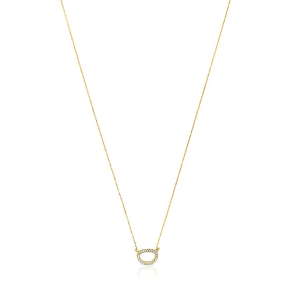 TOUS Hav necklace in gold with circle of diamonds | Plaza Del Caribe