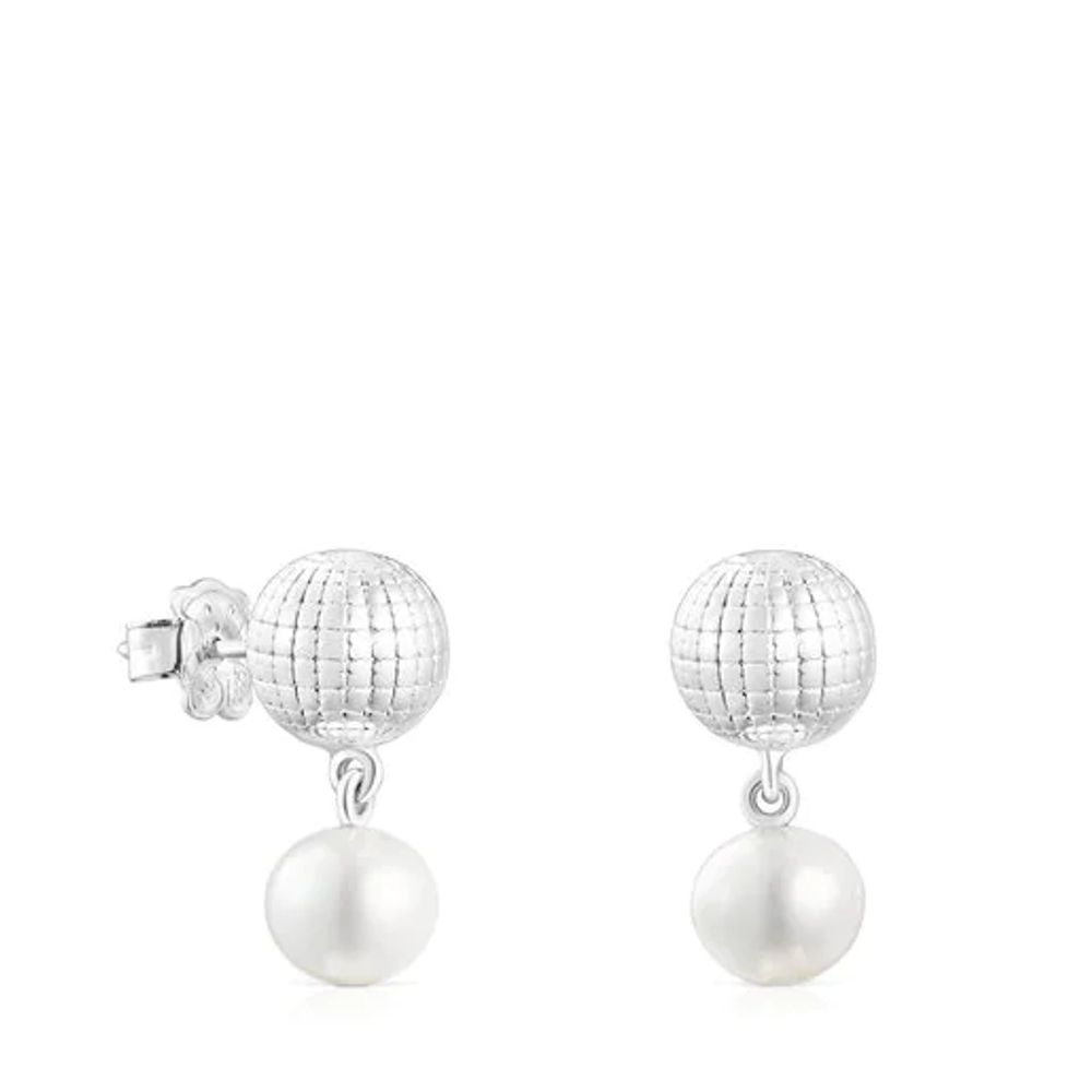 TOUS Silver St. Tropez Disco bear ball Earrings with cultured pearl |  Westland Mall