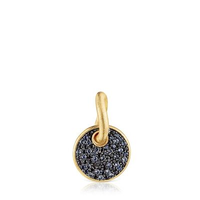 Silver vermeil Luah luna Pendant with sapphires