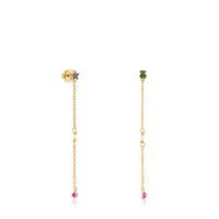 Silver vermeil TOUS New Motif Earrings with chrome diopsides and sapphires