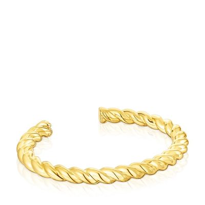 Silver vermeil Twisted Rigid Bracelet