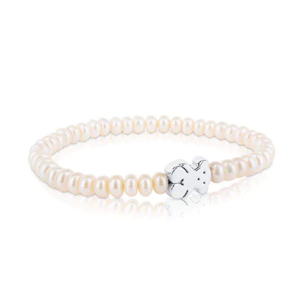 TOUS Sweet Dolls bear Bracelet with pearls and Silver Bear motif | Westland  Mall