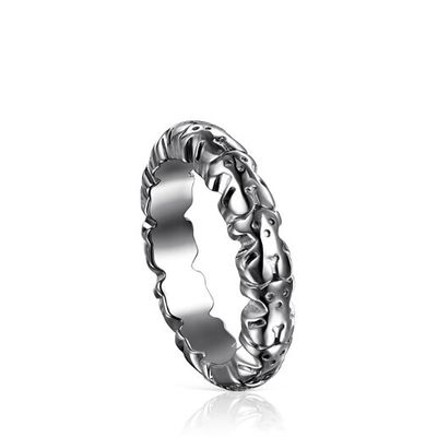 Anillo Straight XL de plata dark silver