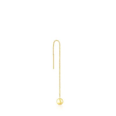 Long silver vermeil Plump Ball 1/2 earring