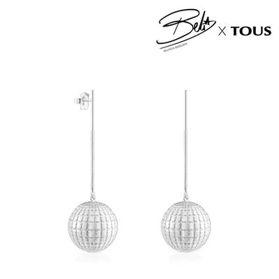 Aretes largos de plata Belinda X TOUS