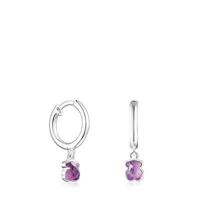 Silver and Amethyst Cool Color Earrings