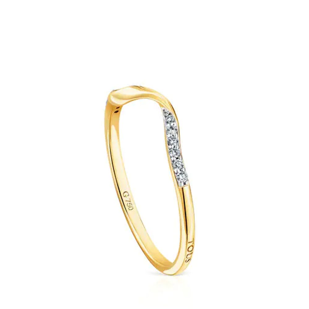 TOUS Gold TOUS St Tropez Spiral ring with diamonds | Plaza Las Americas