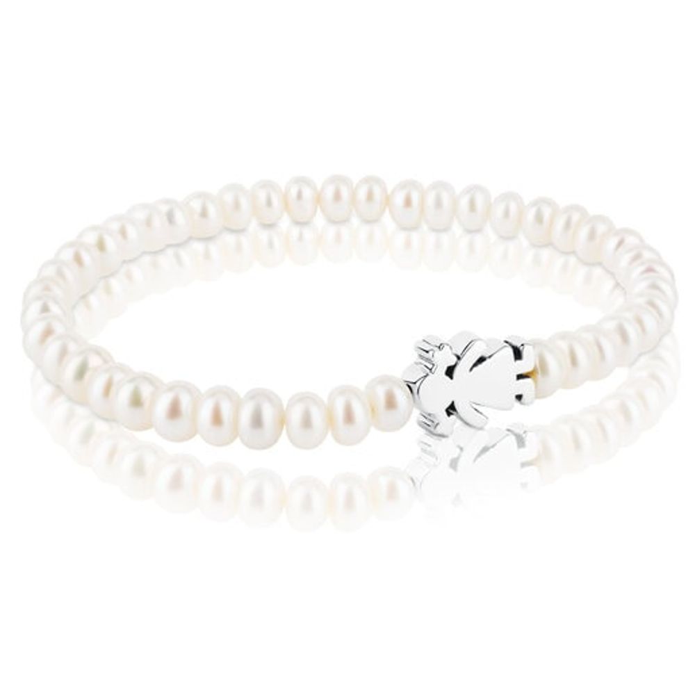 TOUS Pearl Sweet Dolls girl Bracelet with Silver | Westland Mall