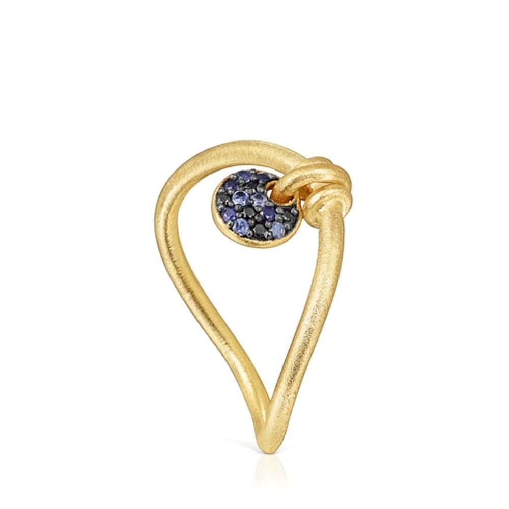 TOUS Silver vermeil Luah luna Ring with sapphires | Plaza Las Americas