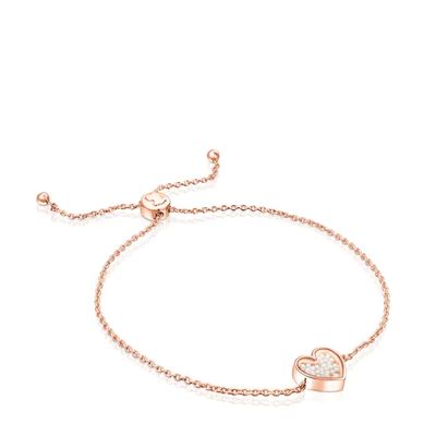 Pulsera Areia con baño de oro rosa 18 kt sobre plata y perlas