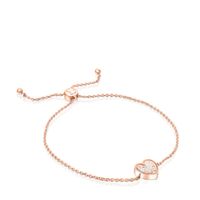 Pulsera Areia con baño de oro rosa 18 kt sobre plata y perlas