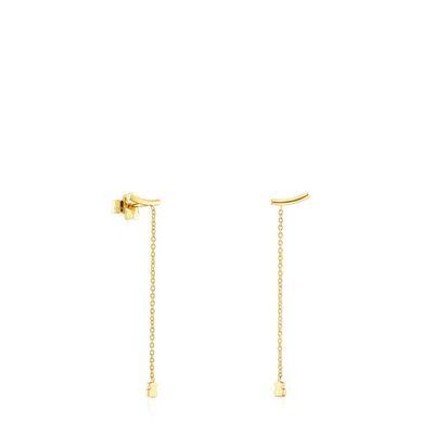 Aretes de oro con oso y cadena TOUS Cool Joy