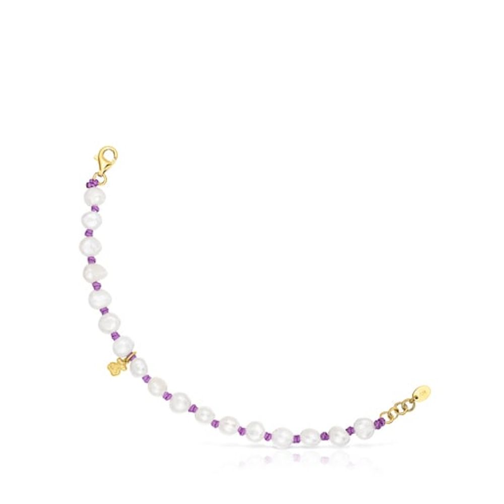 TOUS Lilac-colored nylon TOUS Joy Bits bracelet with pearls | Plaza Las  Americas