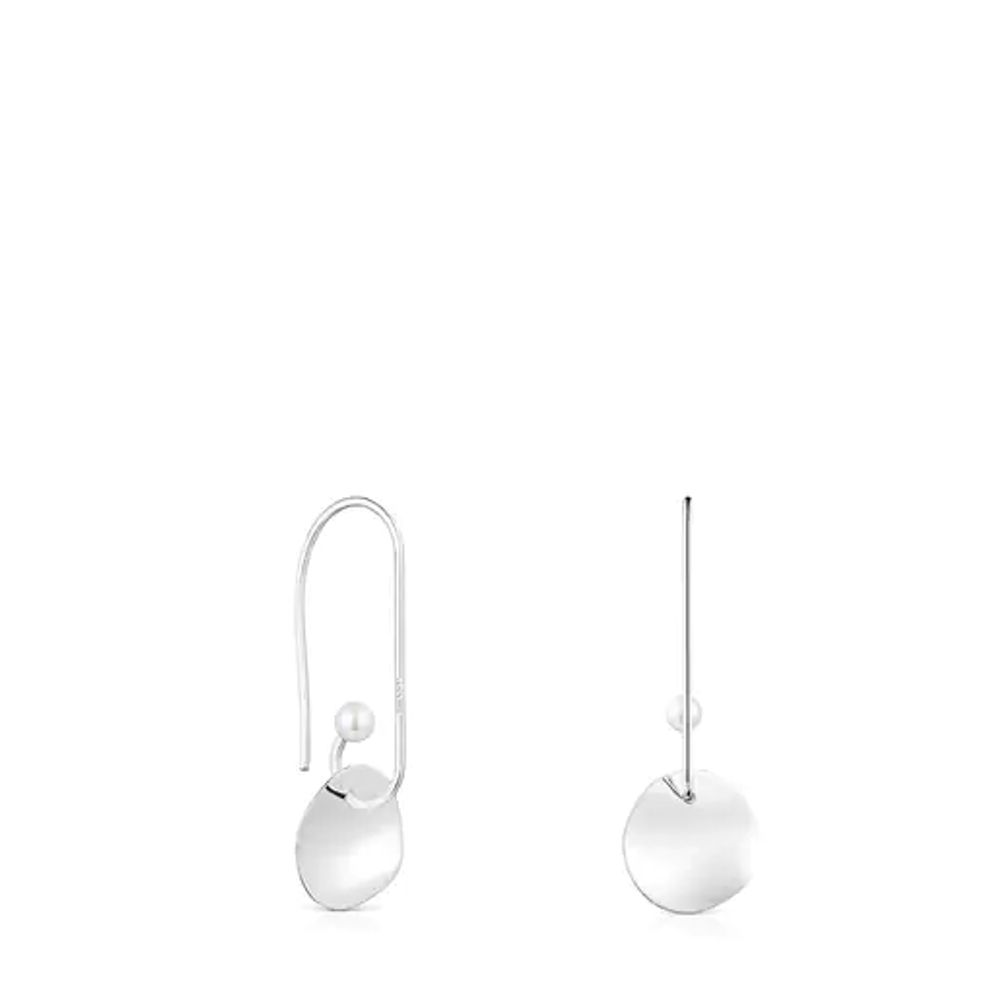 Silver Nenufar Earrings with Pearl